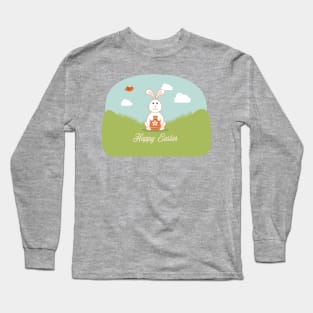 Happy Easter With Bunny and Egg Long Sleeve T-Shirt